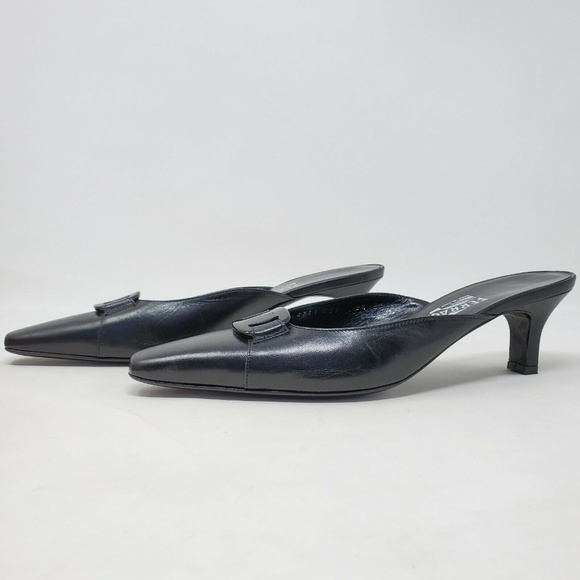 Salvatore Ferragamo Black Leather Mules - Picture 2 of 8